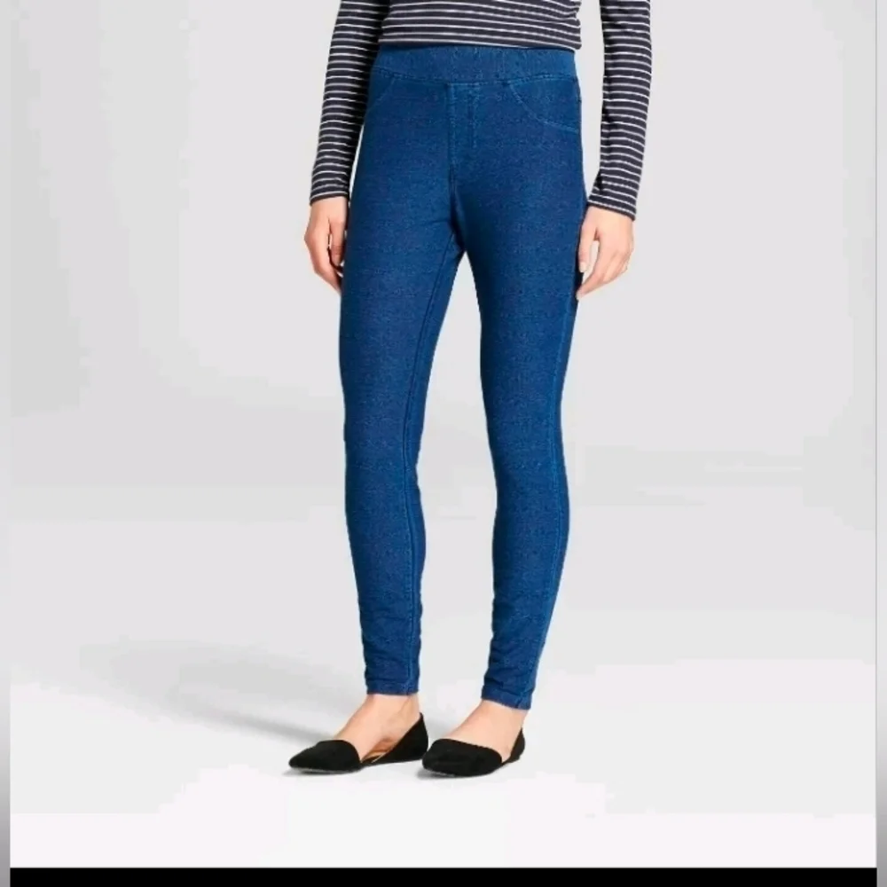 A New Day Women's High Waist Jeggings Medium Washed Blue Denim Size XL